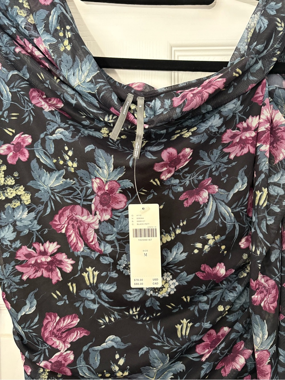 NWT By Anthropologie Mesh Long Sleeve Asymmetric Top - Picture 4 of 6